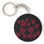 black & red hearts keychains