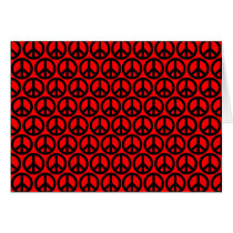 Black & Red Peace Signs Card