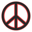 Black & Red Peace Symbol stickers