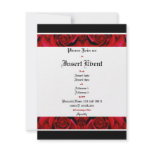Black red rose elegant party invitations