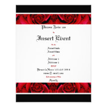 Black red rose elegant party personalised announcements