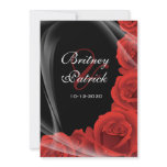 Black & Red Rose Wedding Invitations