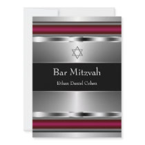 Black Red Star of David Bar Mitzvah