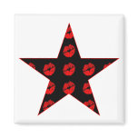 Black & Red Star of Kisses Magnets