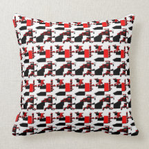 Black Red White Pattern American MoJo Pillow