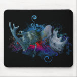 black rhino and rhino beetle mousepad