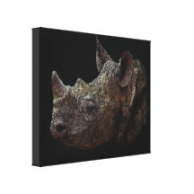 Black Rhino Gallery Wrapped Canvas