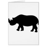 black rhino rhinoceros  illustration cards