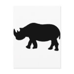 black rhino rhinoceros  illustration postcard