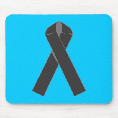 Black Ribbon Products and Apparel Mouse Pad by AwarenessRibbons