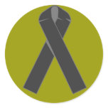 Black Ribbon Products and Apparel Round Stickers