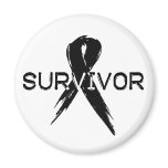 Black Ribbon- Survivor Fridge Magnets