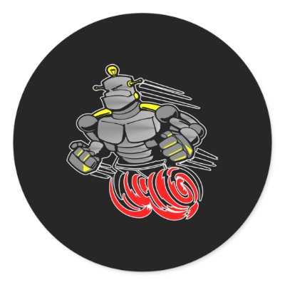 Black Robot Dude Cartoon Sticker by WhiteTiger_LLC