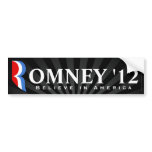 Black Romney 2012, Believe in America Decal Bumper Stickers