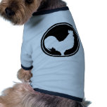 black rooster icon dog t shirt