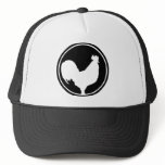 black rooster icon trucker hats
