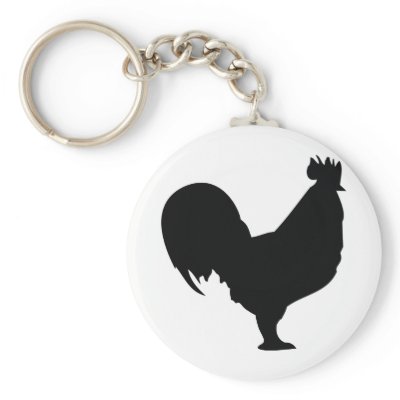 black rooster icon keychains by Tomaniac