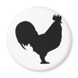 black rooster icon refrigerator magnets