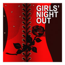 Black Rose Corset Girls Night Out | red Personalized Invite