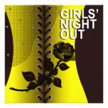 Black Rose Corset Girls Night Out | yellow Personalised Invite