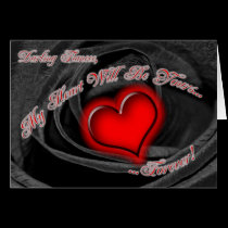 Black Rose Fiancee Valentines Card