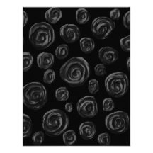 Black Rose Pattern Design. Announcements