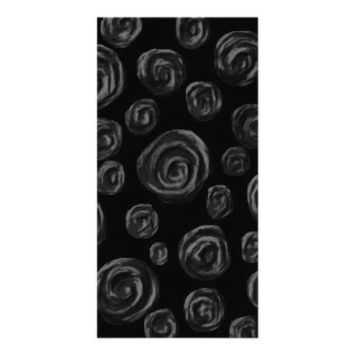 Black Rose Pattern Design. Personalized Photo Card