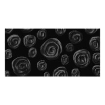 Black Rose Pattern Design. Photo Card