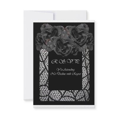 Black Rose RSVP Card Personalized Invitation by WhiteOak50