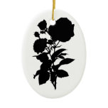 Black Rose Silhouette Ornament