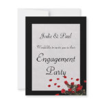 Black Roses - Wedding - Engagement Invitation