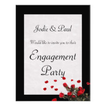 Black Roses - Wedding - Engagement Invitation