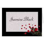Black - Roses - Wedding table name placecards