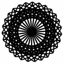 Black Round Lace Style Pattern. Photo Cut Out