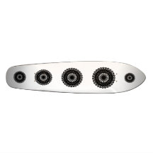 Black Round Lace Style Pattern. Skateboard Decks