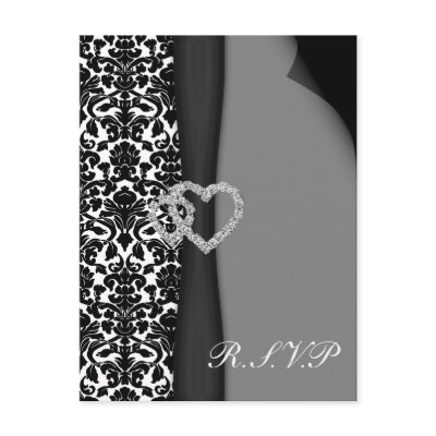 Black RSVP cards by blessedwedding
