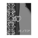 Black RSVP cards postcards