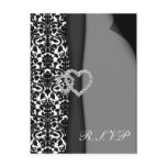 Black RSVP cards postcards