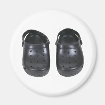Black rubber clogs magnet