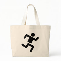 black runner athletics sprinter run tote bag