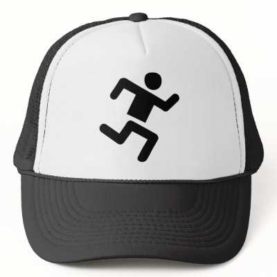 black runner athletics sprinter run hat by Tomaniac