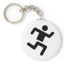 black runner athletics sprinter run key chain