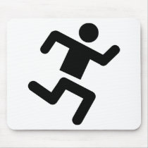 black runner athletics sprinter run mouse mat
