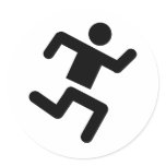black runner athletics sprinter run round stickers