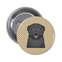 Black Russian Terrier Cartoon Button