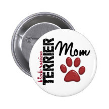 Black Russian Terrier Mum 2 Pinback Buttons
