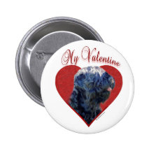 Black Russian Terrier My Valentine - Button