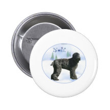 Black Russian Terrier Noel Pinback Button
