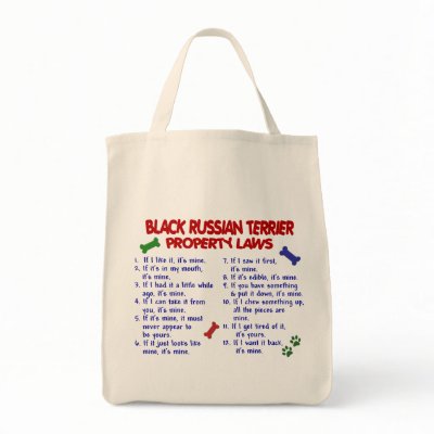 BLACK RUSSIAN TERRIER PL2 TOTE BAG by poochloverstuff
