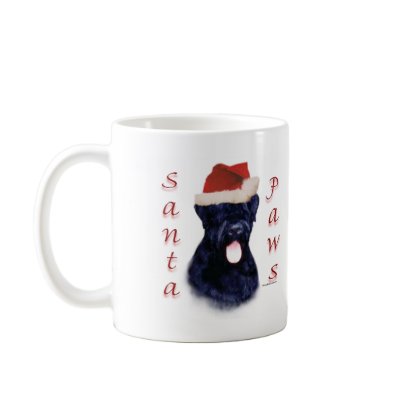 Black Russian Terrier Santa Paws Coffee Mugs by GreyWolfCreation